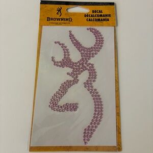 New BROWNING Buckmark Pink BLING sticker decal Emblem NWT